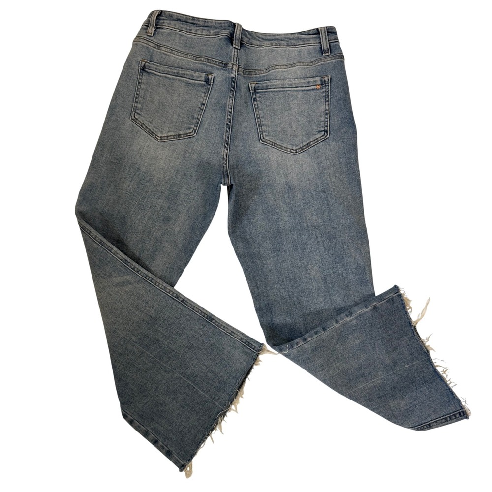 Mica Denim Los Angeles Wide Leg Raw Hem Jeans Medium Wash MDP-F124 Size 30